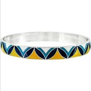 NWT🦋Brighton🦋BELLA LUCCA Luca Silver Yellow Blue Leaf Bangle Bracelet JB8823